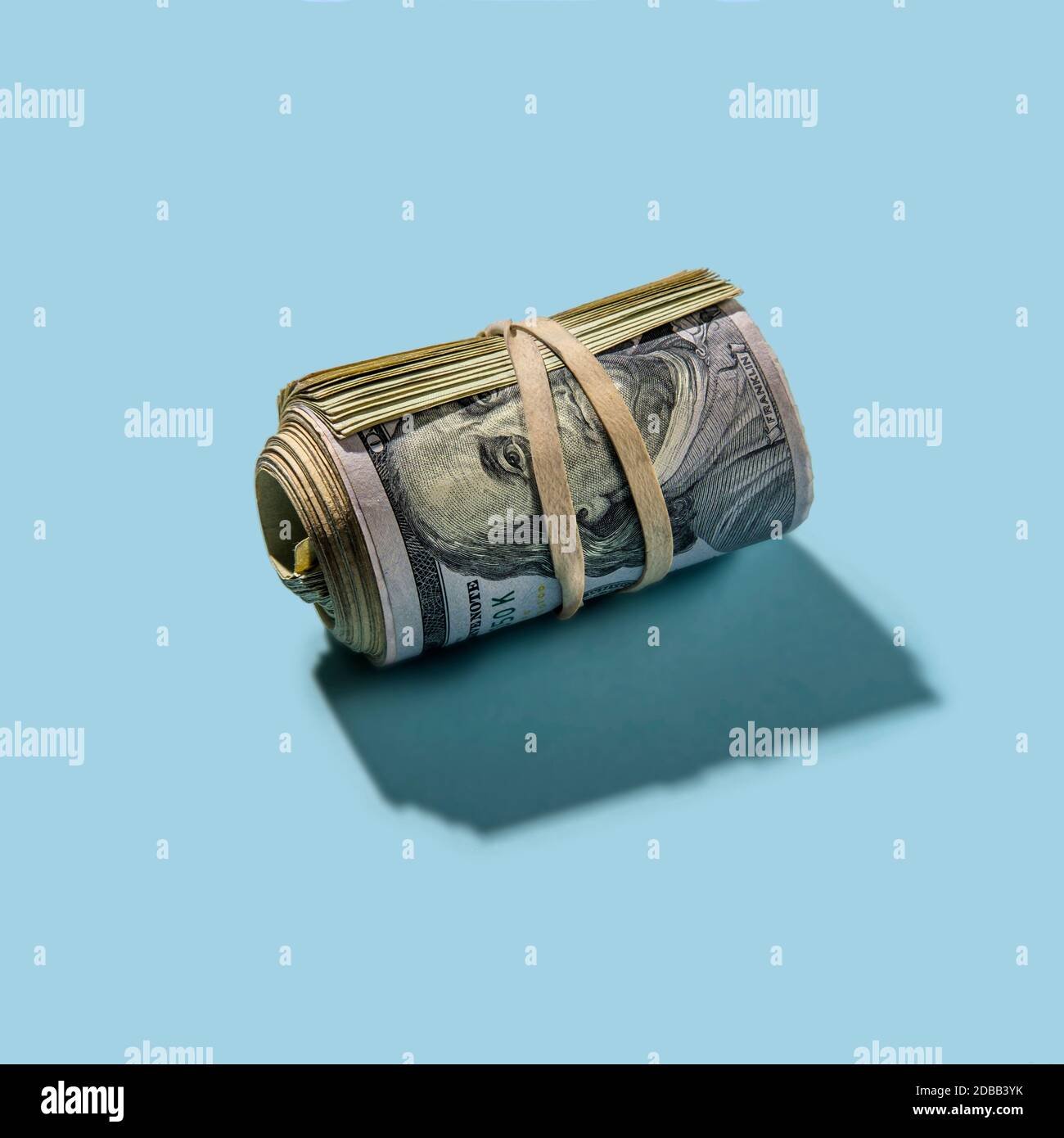 Roll of US dollar bills Stock Photo
