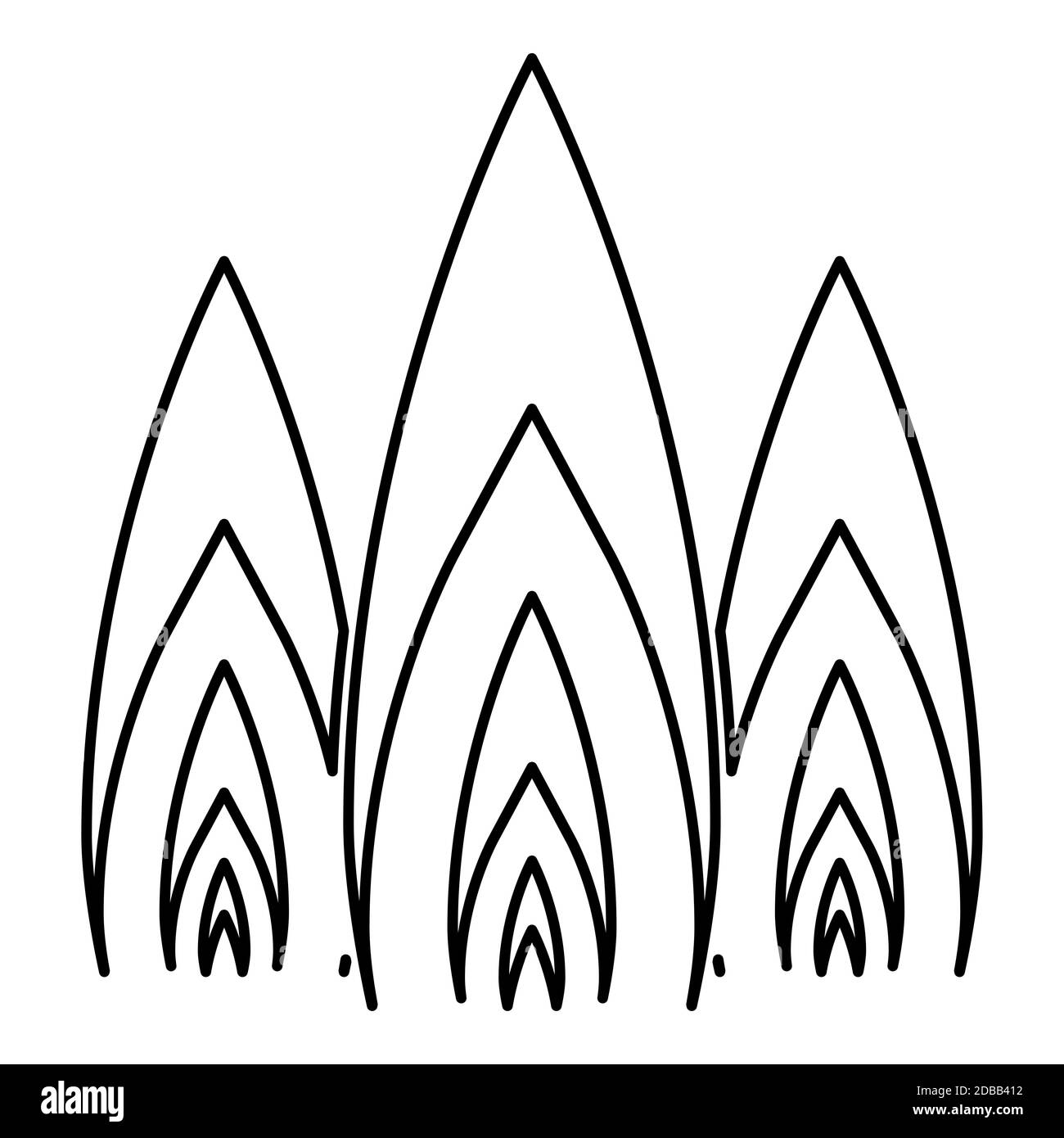 Three flame fire Burn bonfire 3 tongues icon outline black color vector illustration flat style simple image Stock Photo