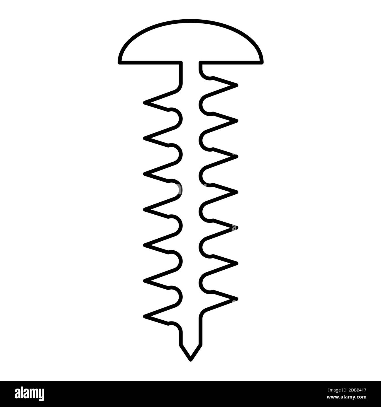 Round head screw Self-tapping Hardware Construction element icon outline black color vector illustration flat style simple image Stock Photo