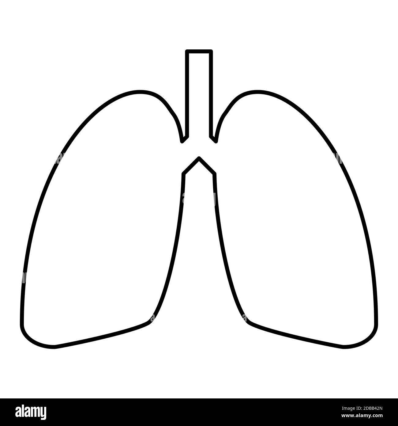 Lungs human icon outline black color vector illustration flat style simple image Stock Photo