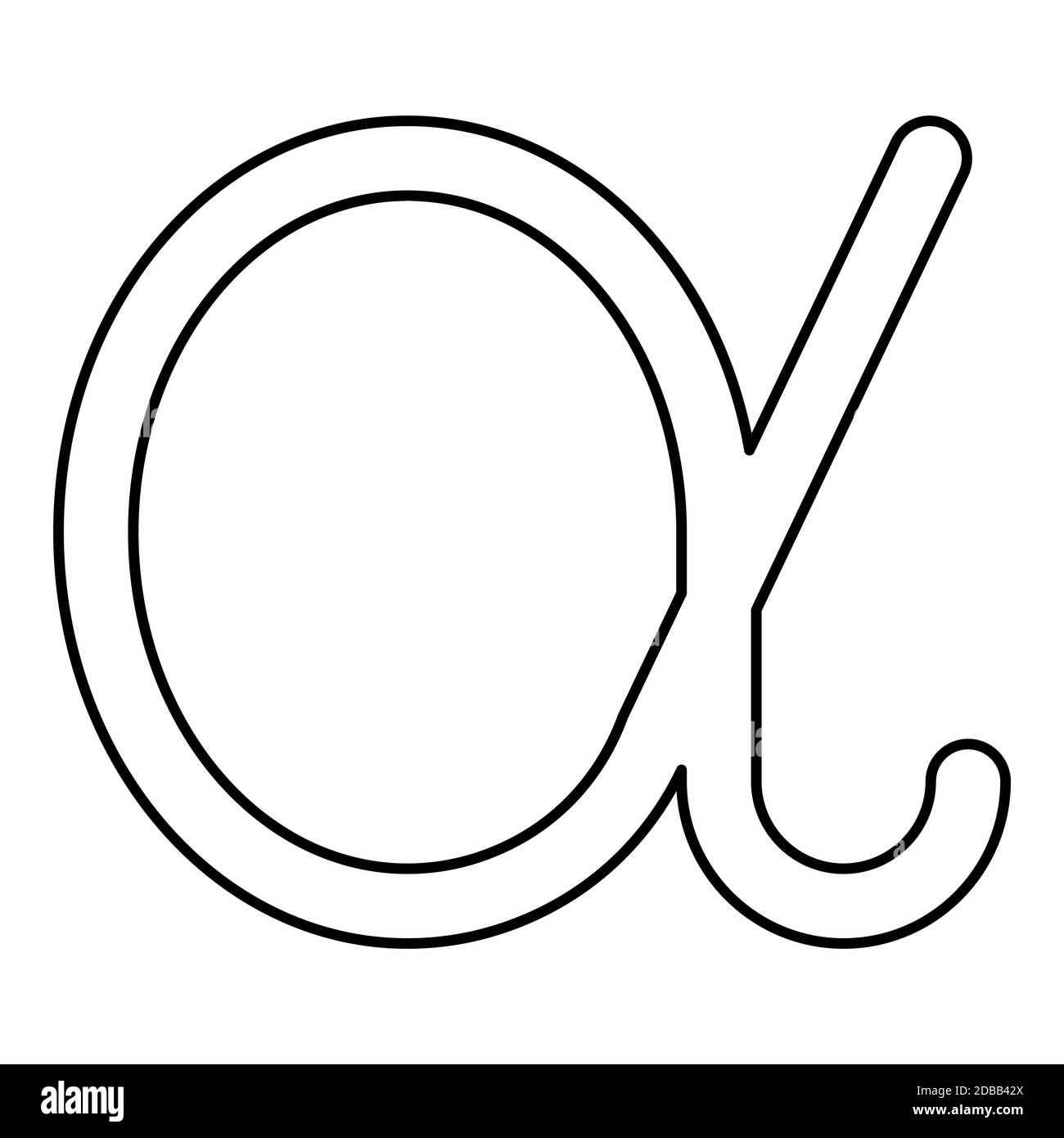 Alpha greek symbol small letter lowercase font icon outline black color