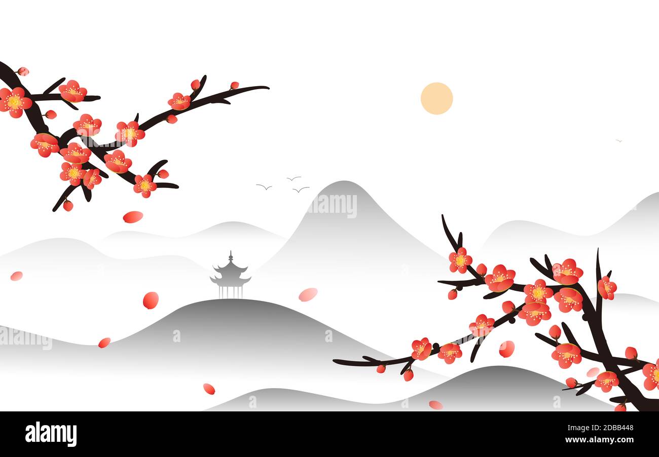 Plum blossom chinese painting hi-res stock photography and images - Alamy