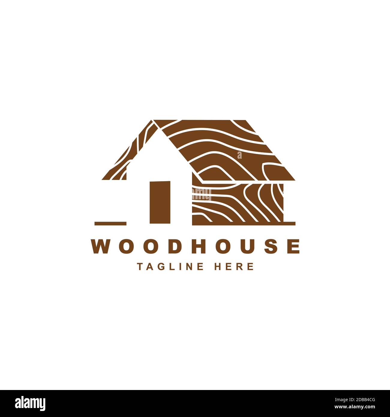 Wood house logo design vector template. Stock Vector