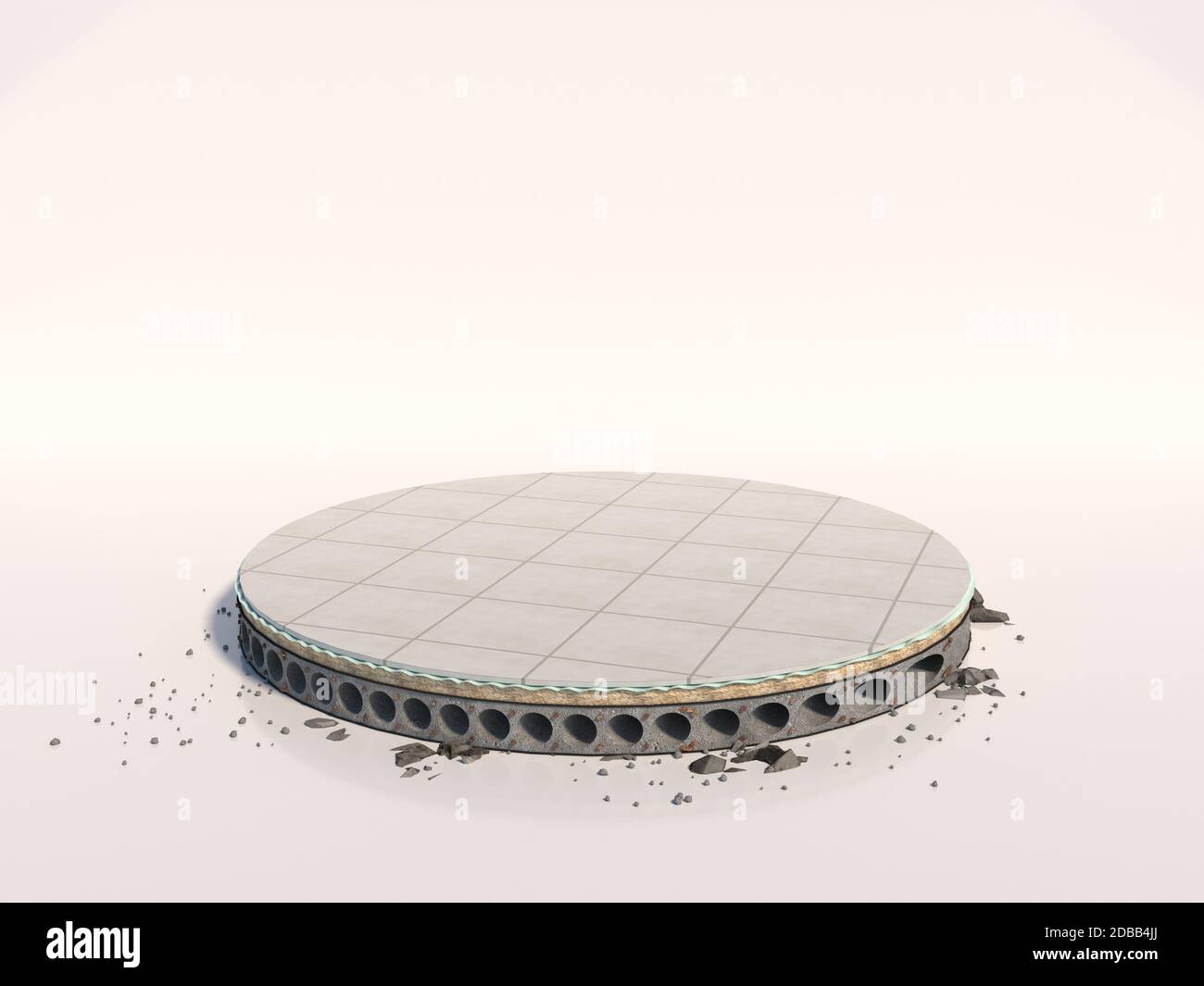 Conceptual design, reinforced concrete floor with insulation and