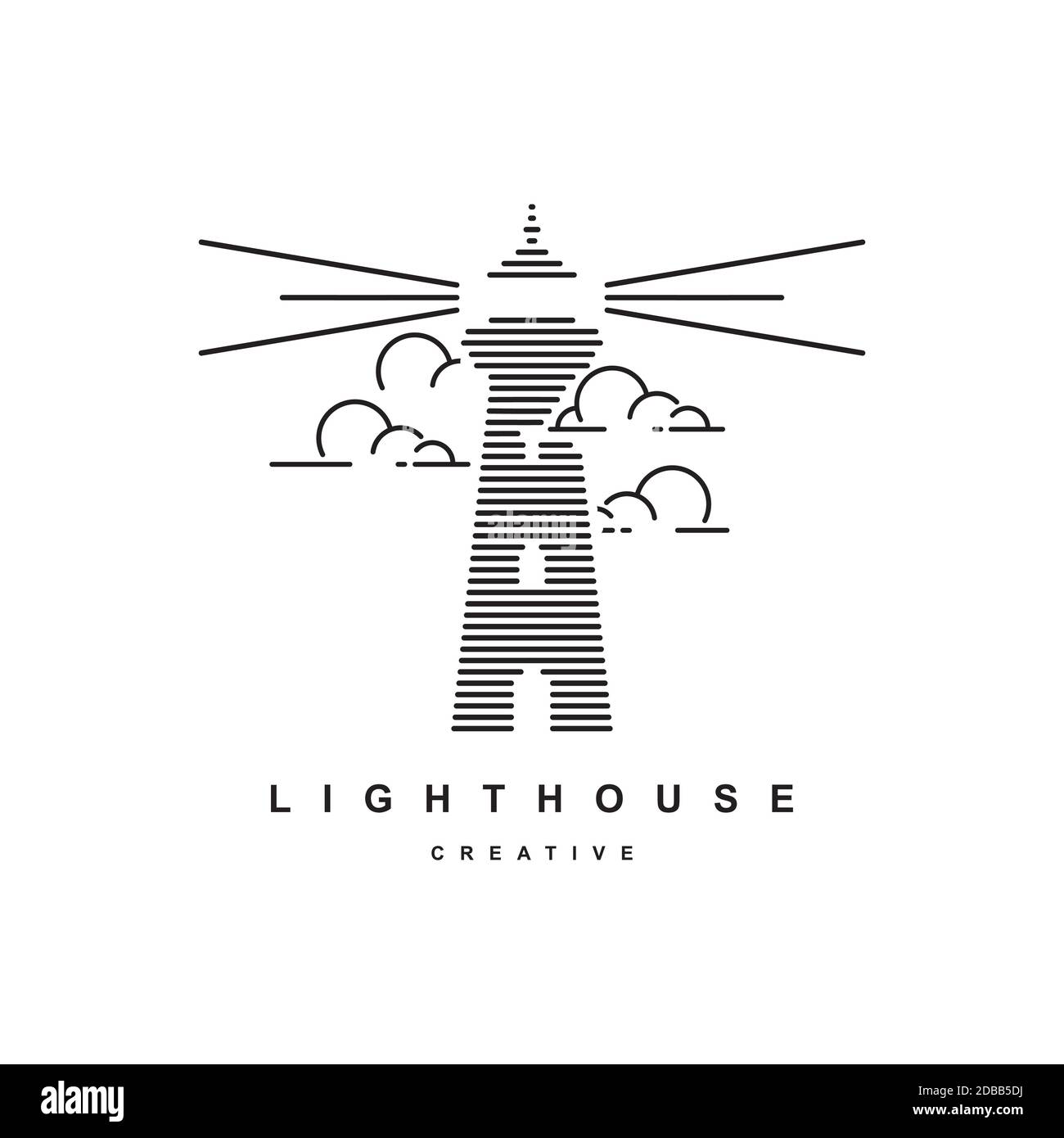 Lighthouse logo design vector template.Beacon symbol illustration Stock Vector