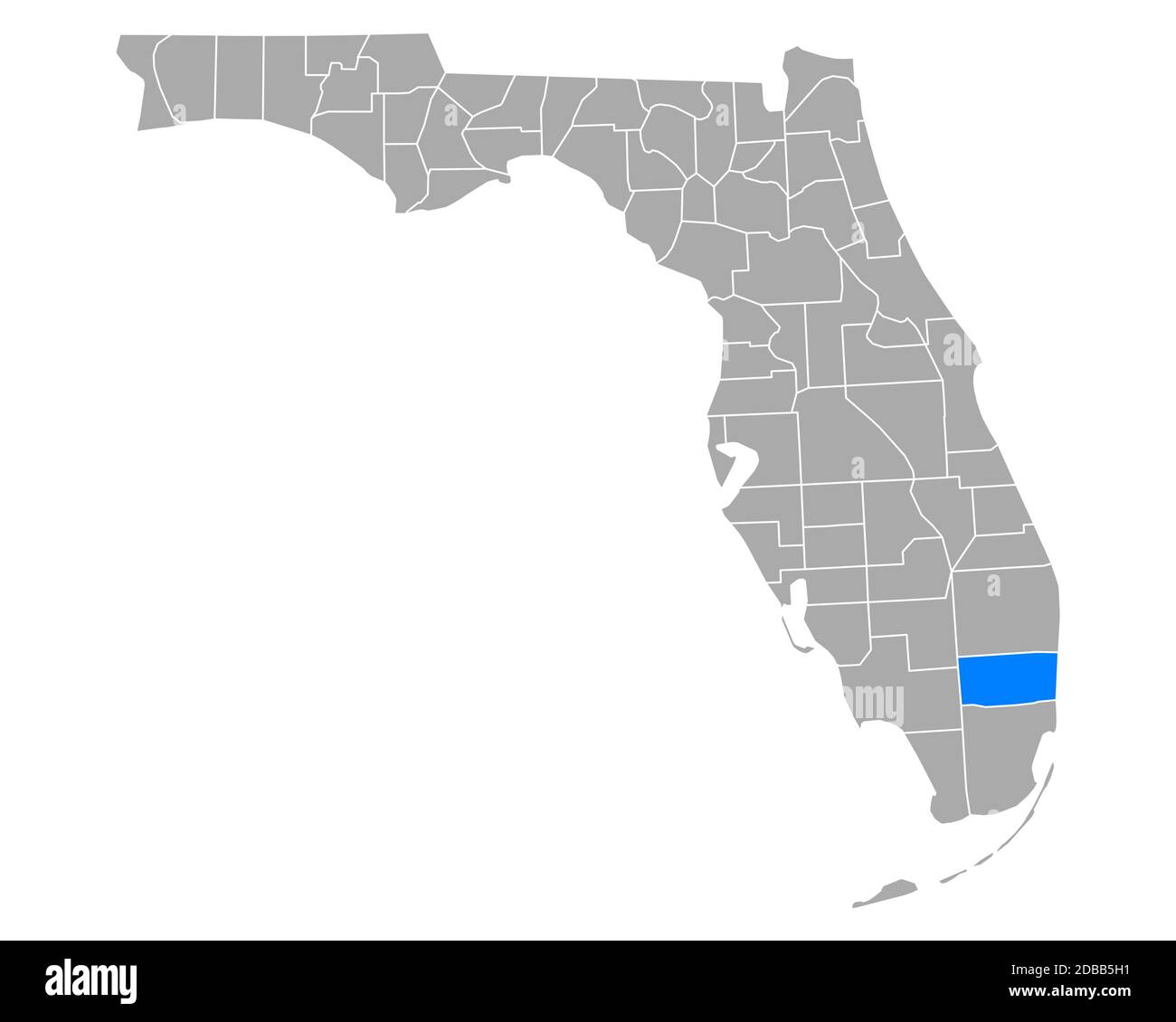 Map of Broward in Florida Stock Photo