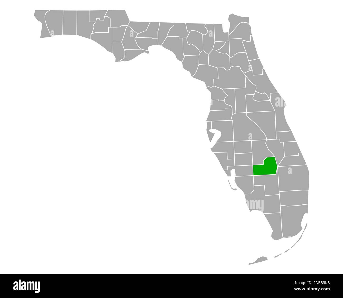 Map of Glades in Florida Stock Photo Alamy