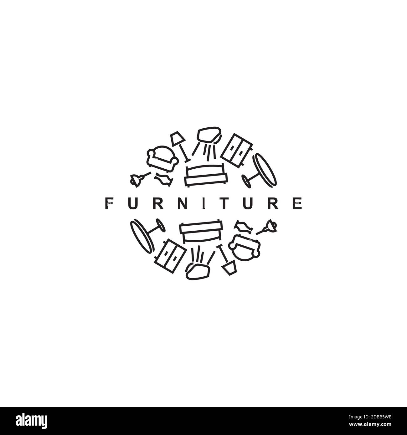 Furniture logo design vector template.Home furnishings icon Stock