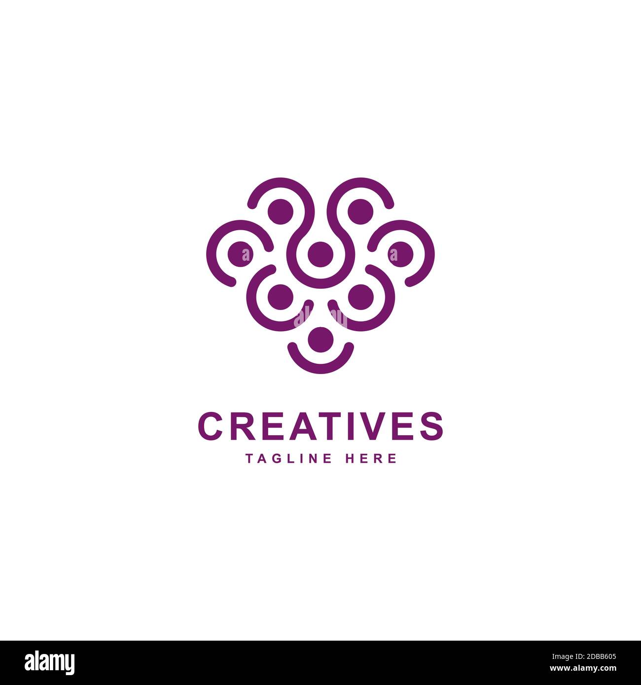 Grapes logo inspiration.Berry logo design symbol vector template.Abstract berry icon illustration Stock Vector