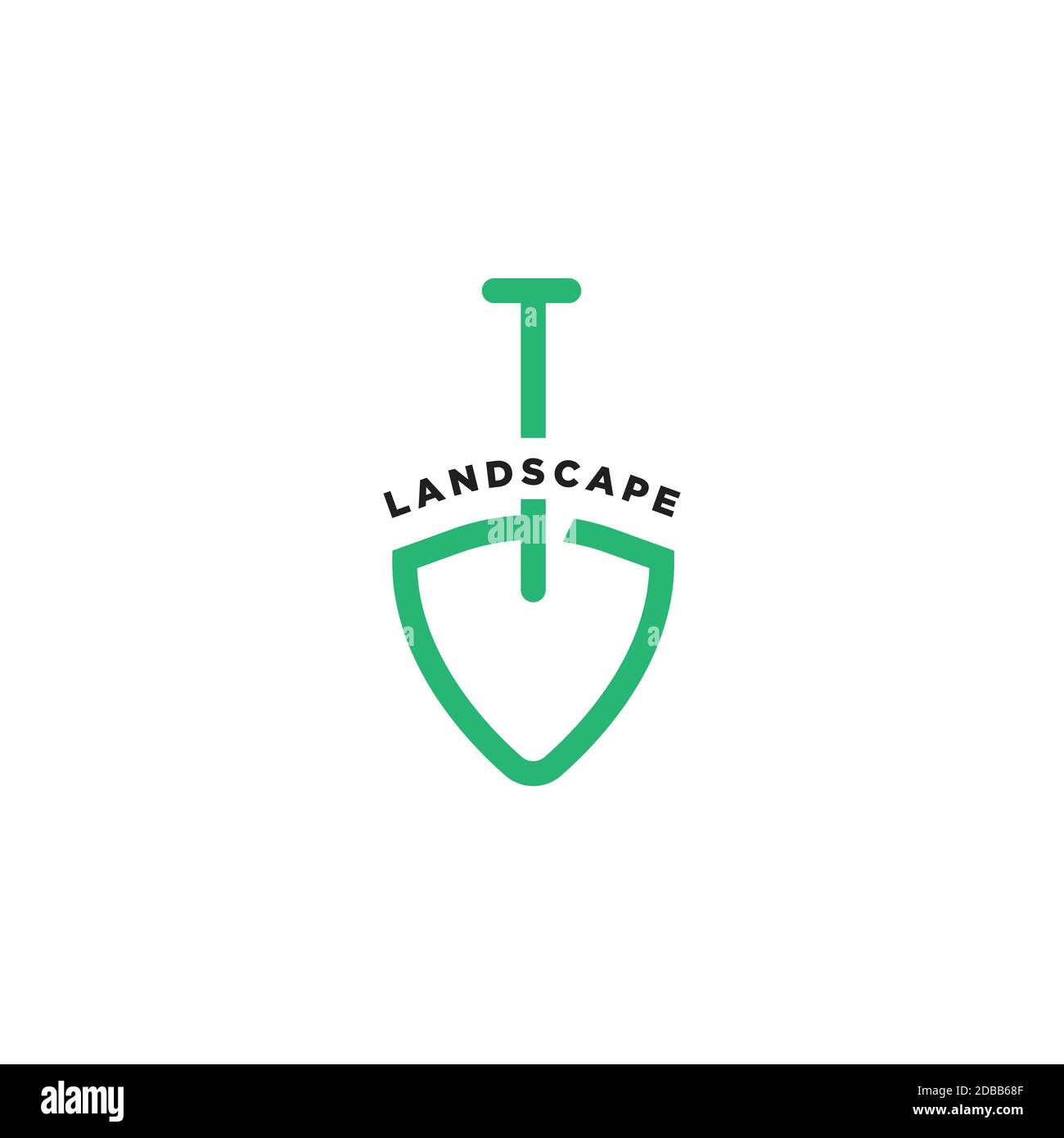 Shovel symbol illustration vector template.Landscaping logo design Stock Vector