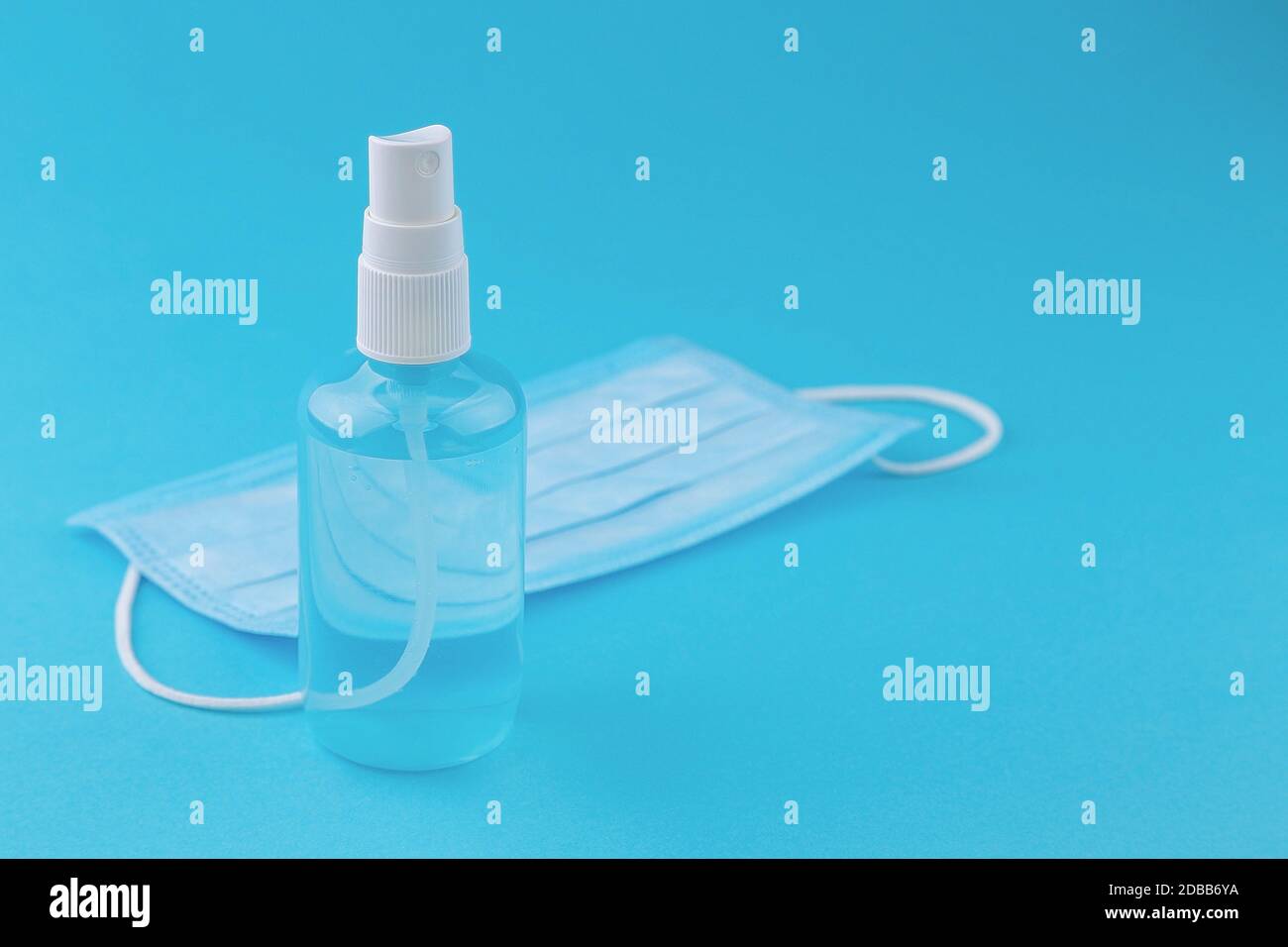 Bottle of hand sanitizer, antimicrobial liquid spray, germ prevention ...