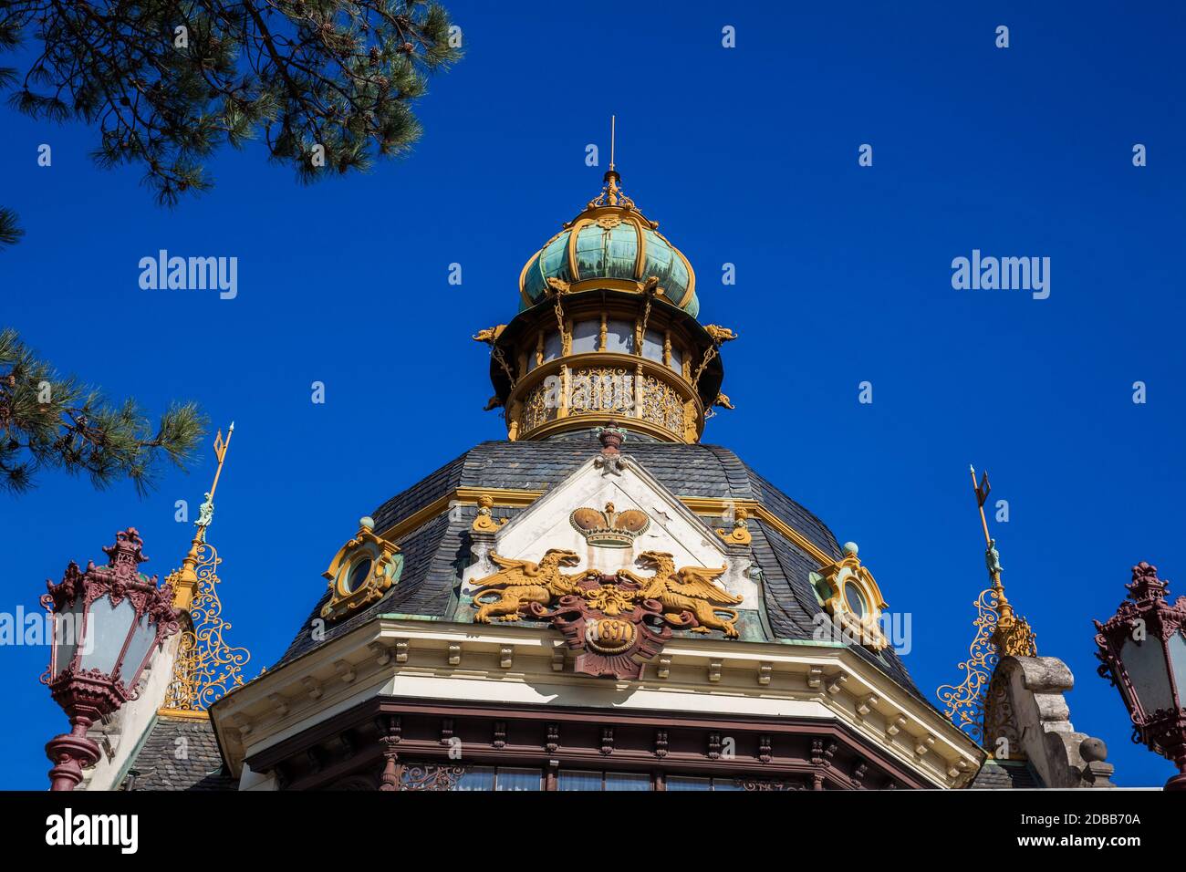 Hanavsky Pavilion a cast-iron structure built in 1891 located on the Letna park in Prague Stock Photo