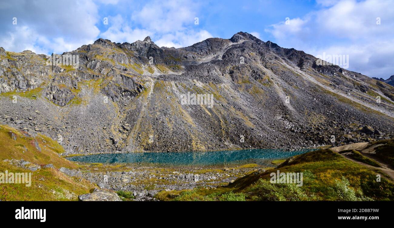 Lower Reed Lake along Reed Lakes Trail, Alaska Stock Photo Alamy