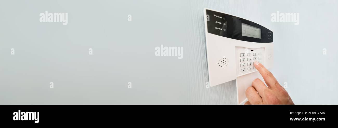 Security System With Code And Alarm Door Sensor At Home Stock Photo - Alamy