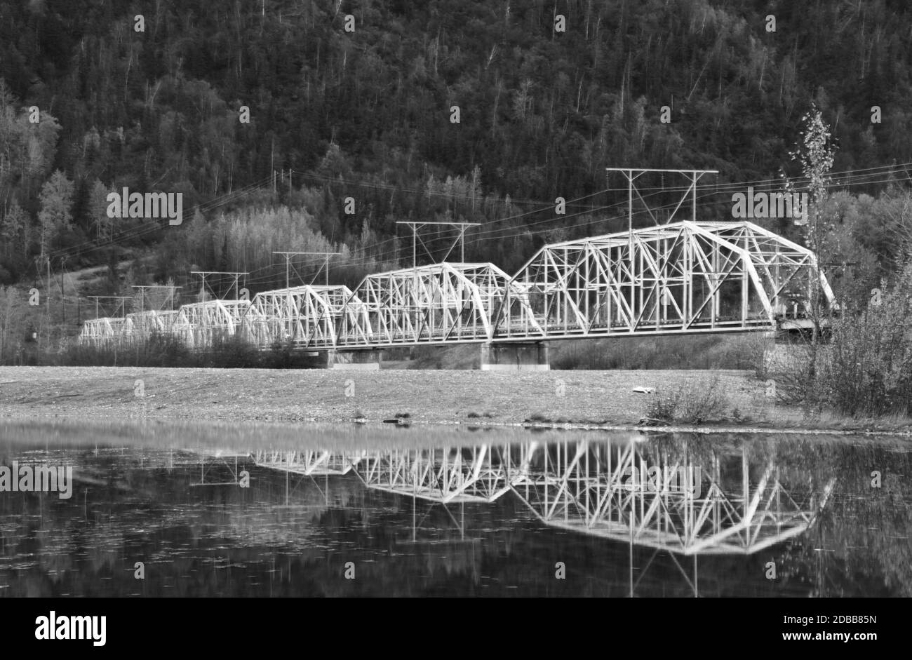 Old Knik River Bridge, Alaska Stock Photo