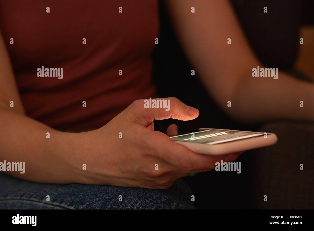 Close-up of woman's hand holding smart phone Stock Photo