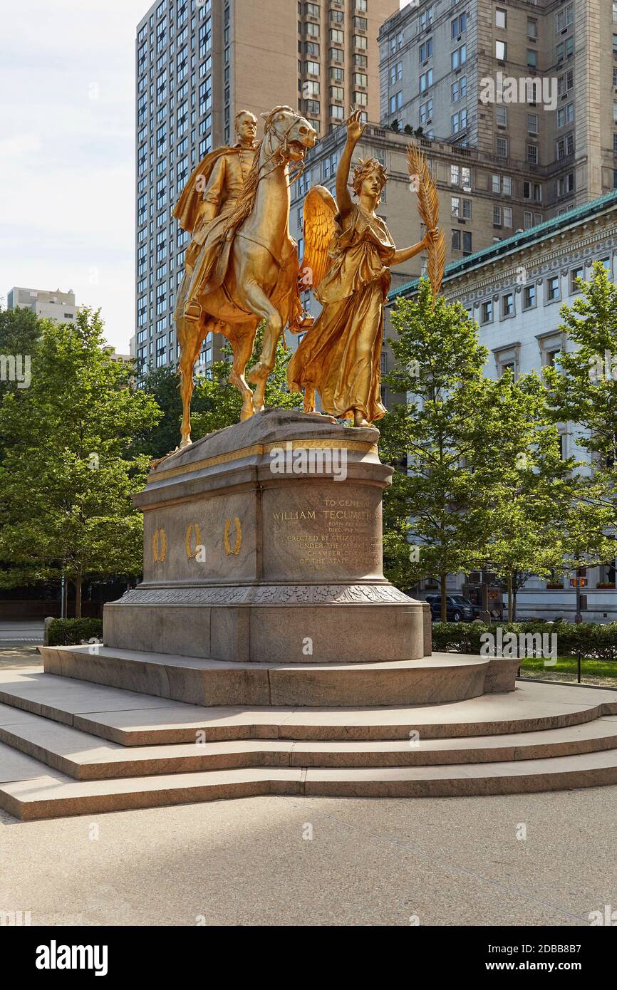 USA, New York, New York City, Sherman Monument at Grand Army Plaza Stock Photo