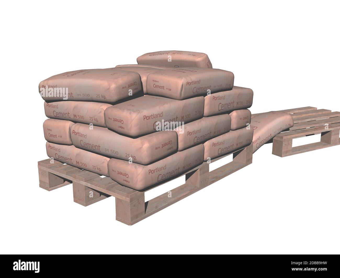 Cement bags on pallet in front of construction site Stock Photo Alamy