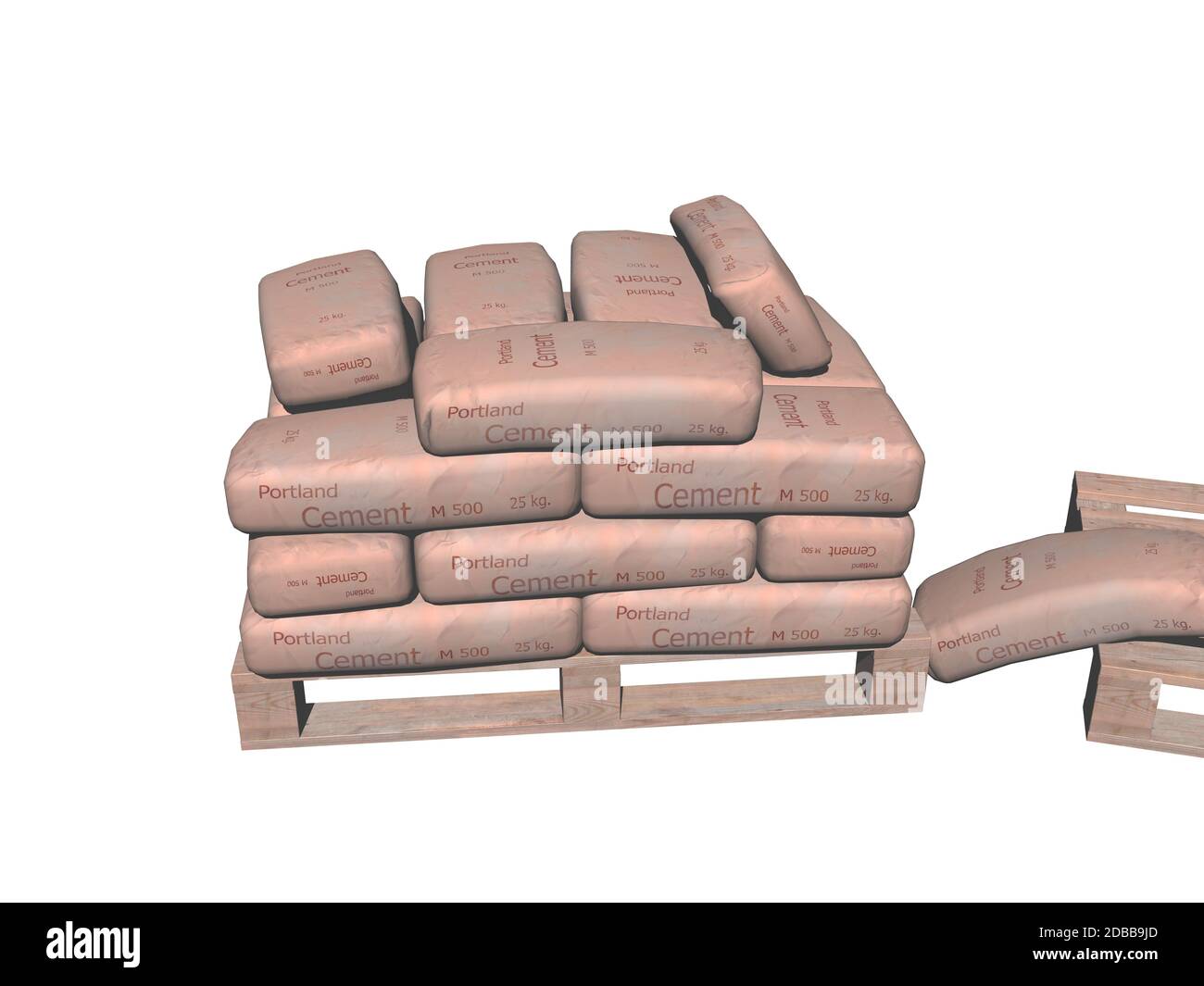 Cement bags on pallet in front of construction site Stock Photo Alamy