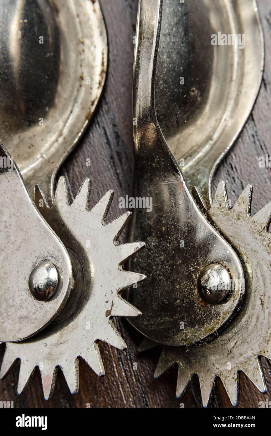 Roulette marks tailor patterns with rust and close up Stock Photo - Alamy