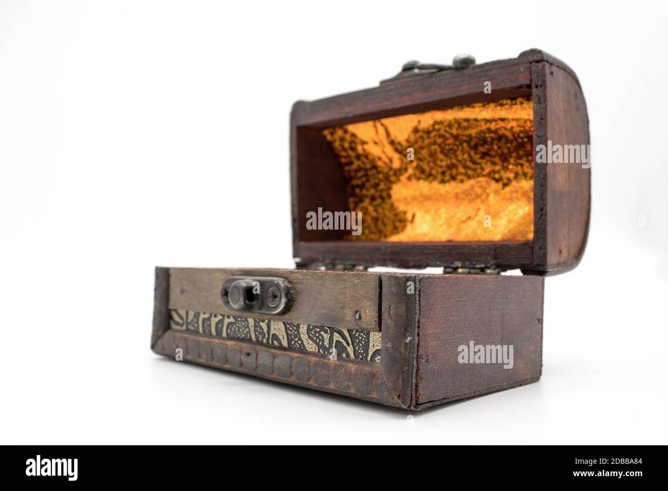 Old locked chest isolated on white background Stock Photo Alamy