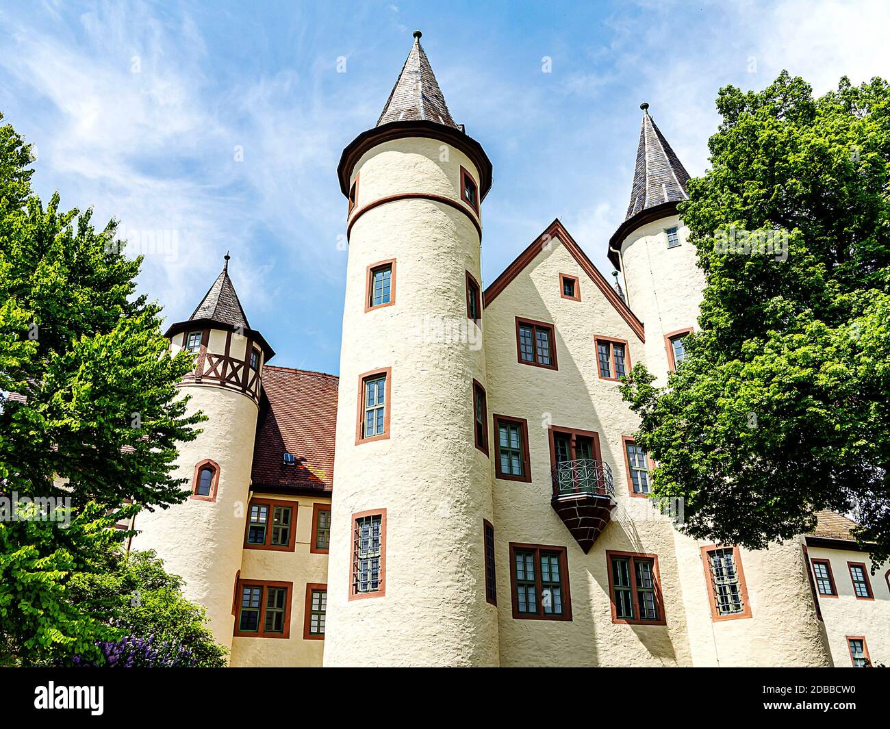 The medieval Lohrer Schloss, also called Kurmainzer Schloss, is a listed palace complex in the Lower Franconian town of Lohr am Main in Bavaria, Germany Stock Photo