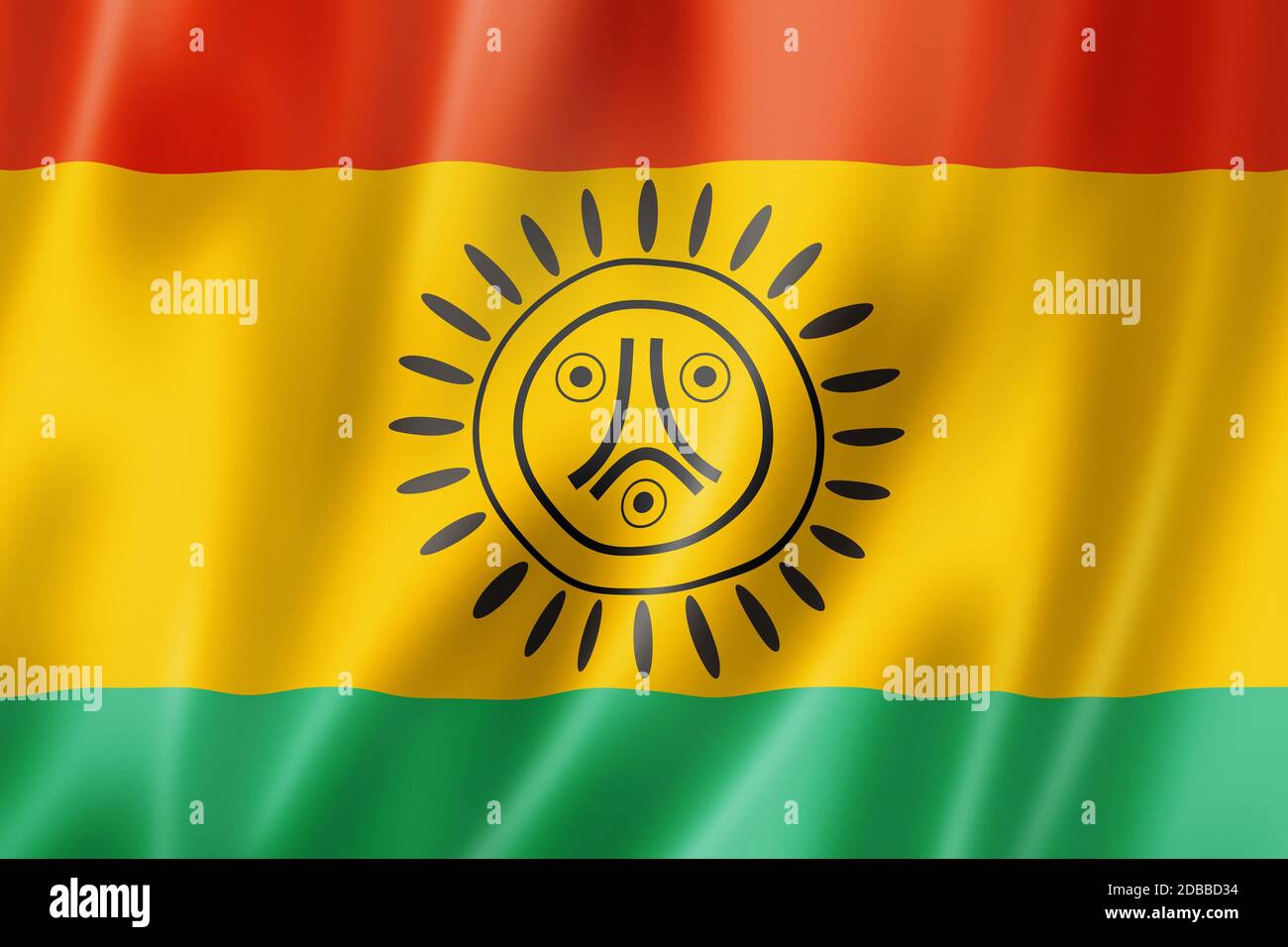 Taino people ethnic flag, South America. 3D illustration Stock Photo