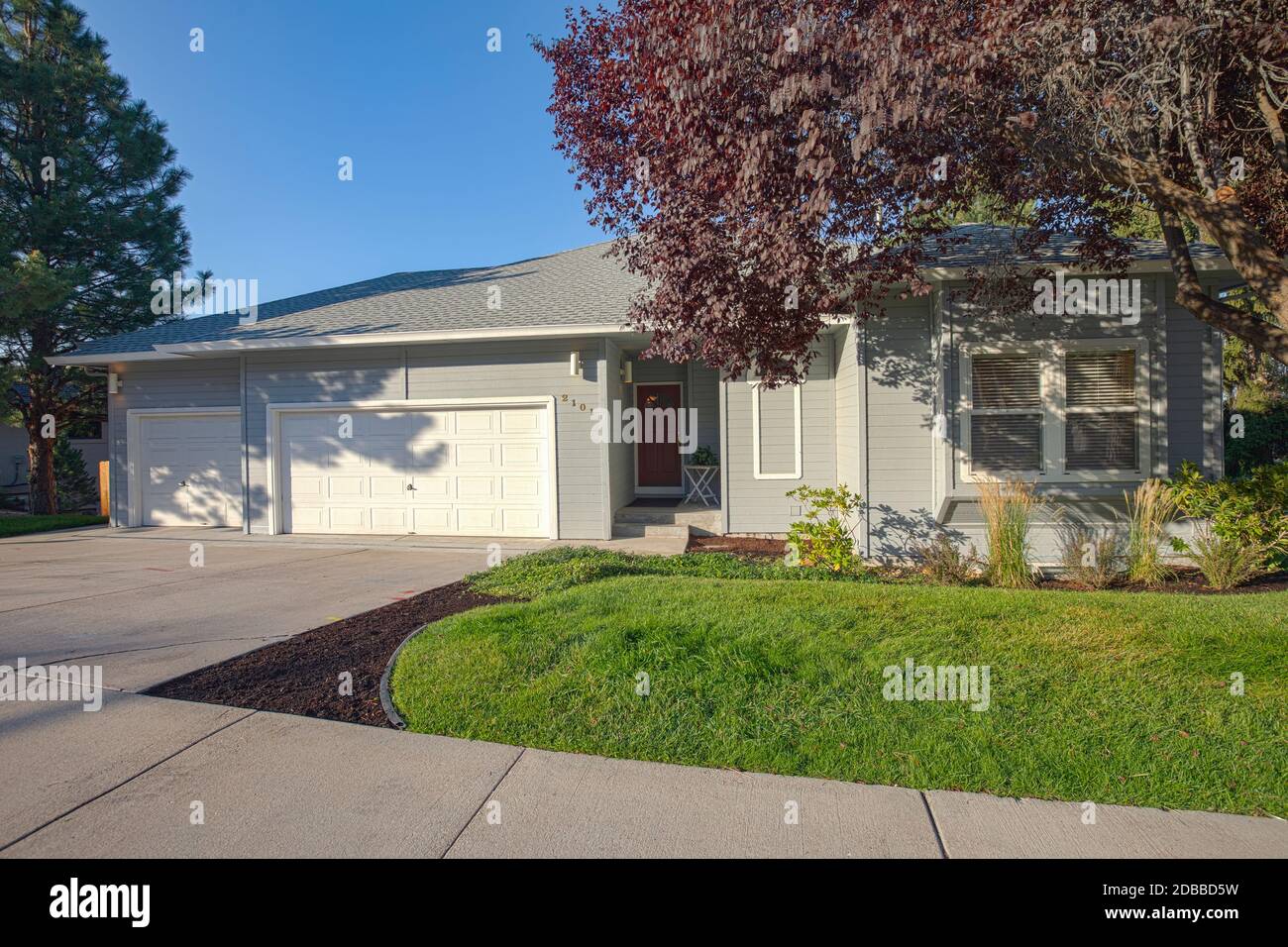 USA, Idaho, Boise, Exterior of single-family home in suburbs Stock Photo