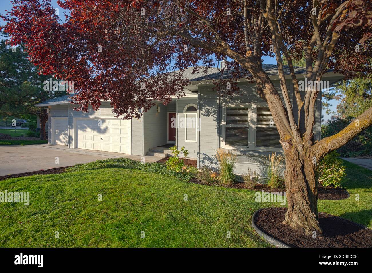 USA, Idaho, Boise, Exterior of single-family home in suburbs Stock Photo