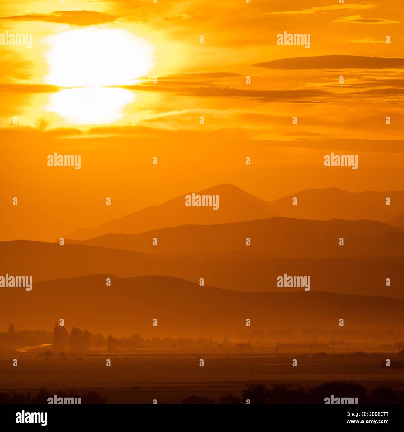USA, Idaho, Sun Valley, Sunset sky over hills Stock Photo Alamy