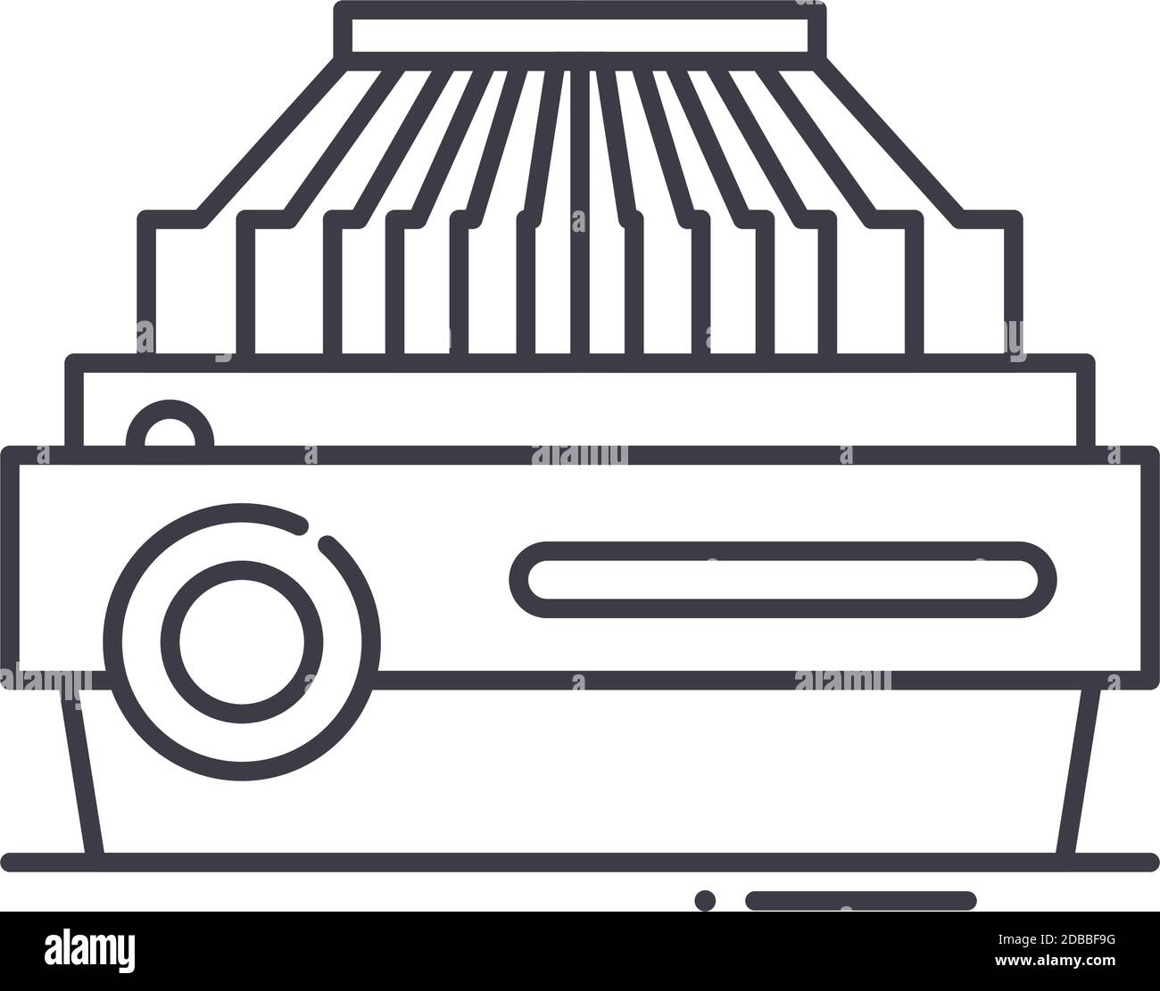 Slide projector icon, linear isolated illustration, thin line vector
