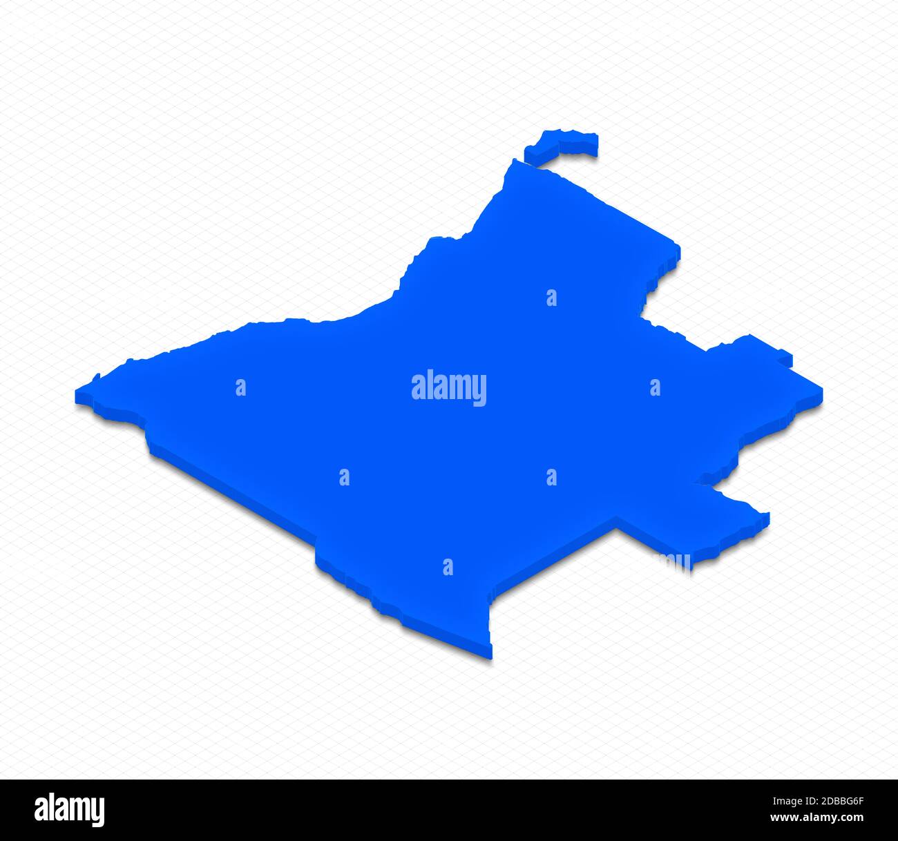 Illustration of a blue ground map of Angola on grid background. Left 3D ...