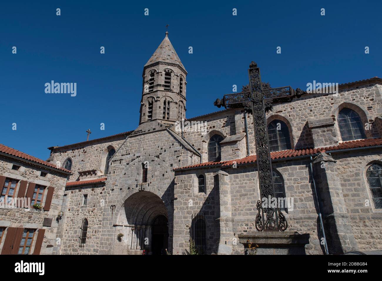 Picturesque church of Saugues in Auvergne, France Stock Photo