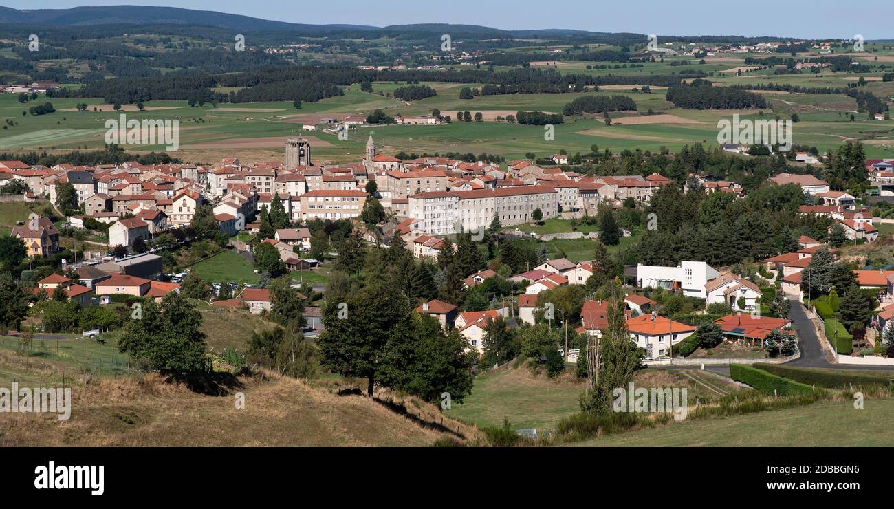 Picturesque town of Saugues in Auvergne, France Stock Photo