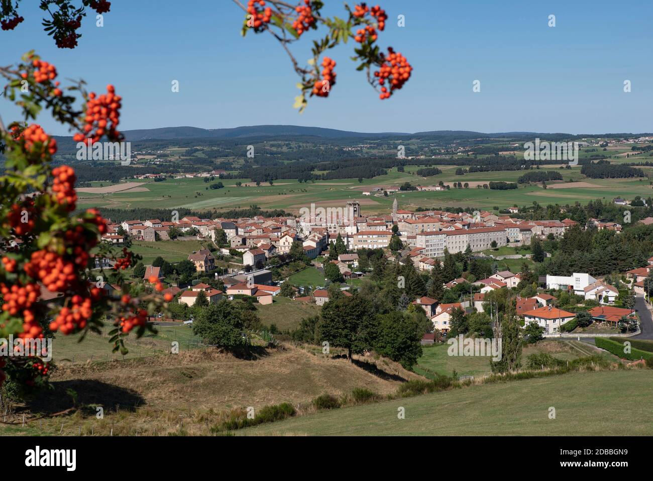 Picturesque town of Saugues in Auvergne, France Stock Photo