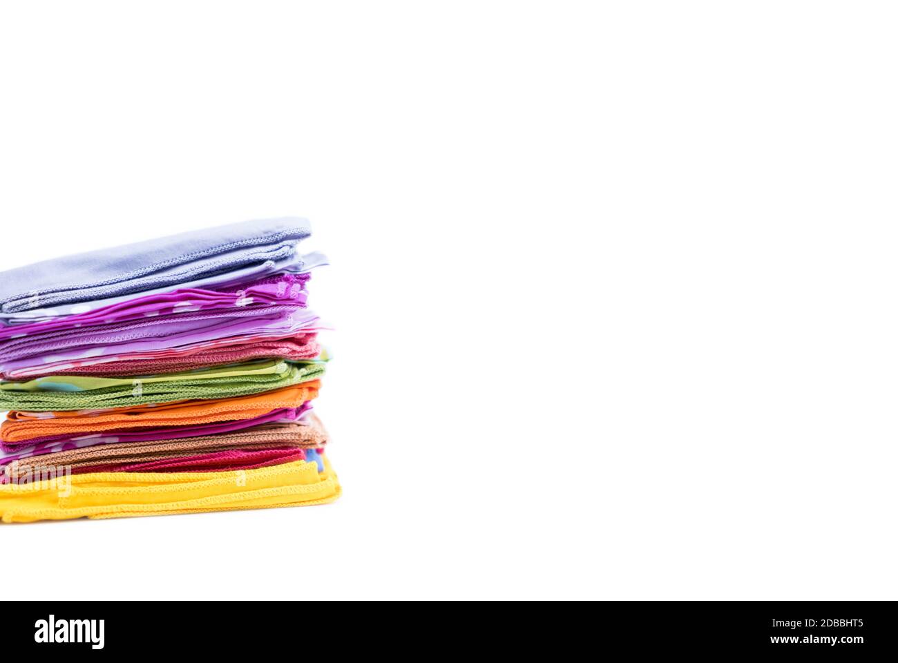 Stack handkerchief on isolated white background. Stock Photo
