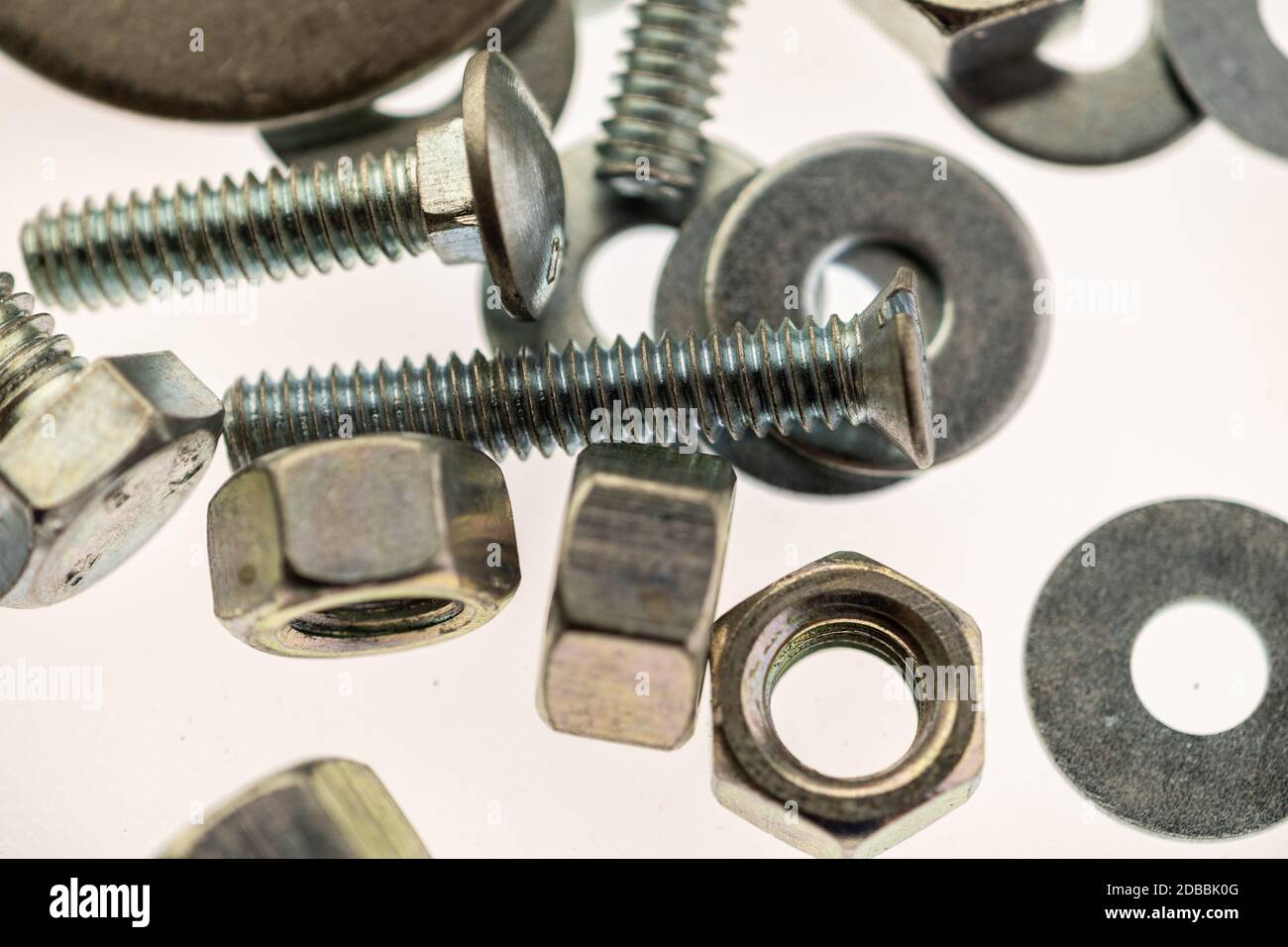 sheet metal and stainless steel screws together with hex nuts Stock Photo Alamy