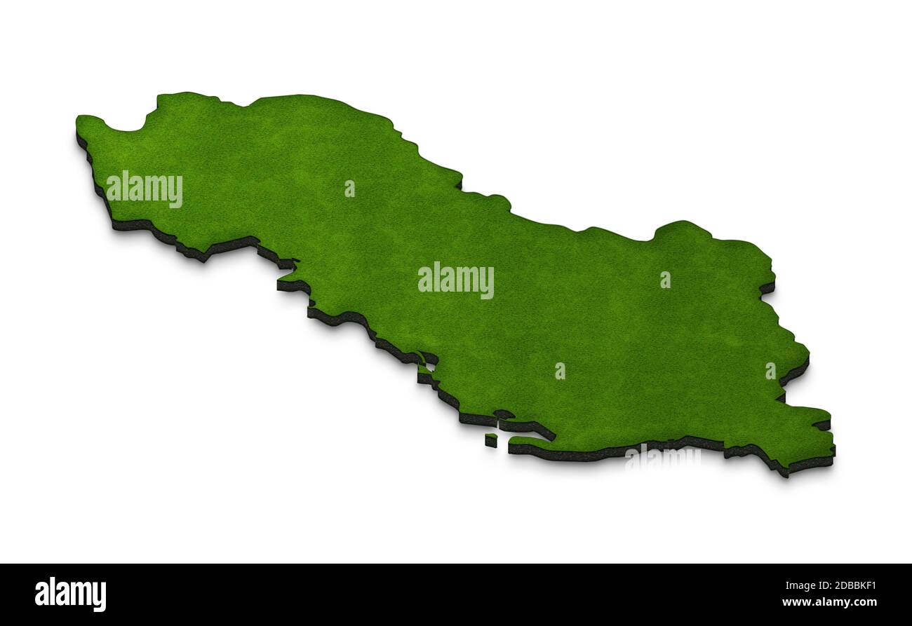Illustration of a green ground map of Albania on white isolated