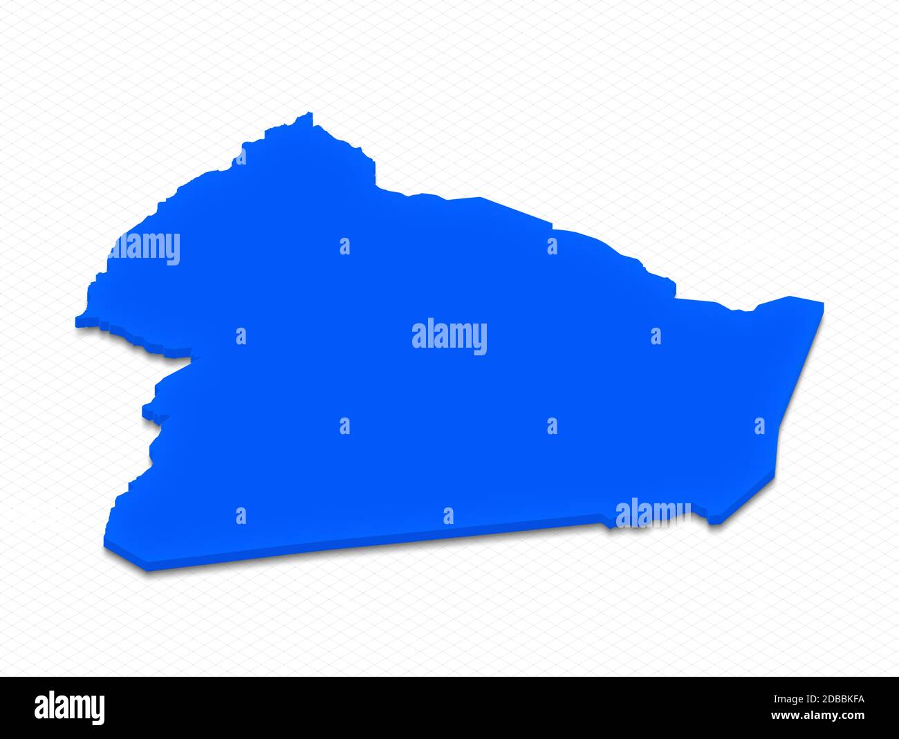 Illustration of a blue ground map of Algeria on grid background. Right ...