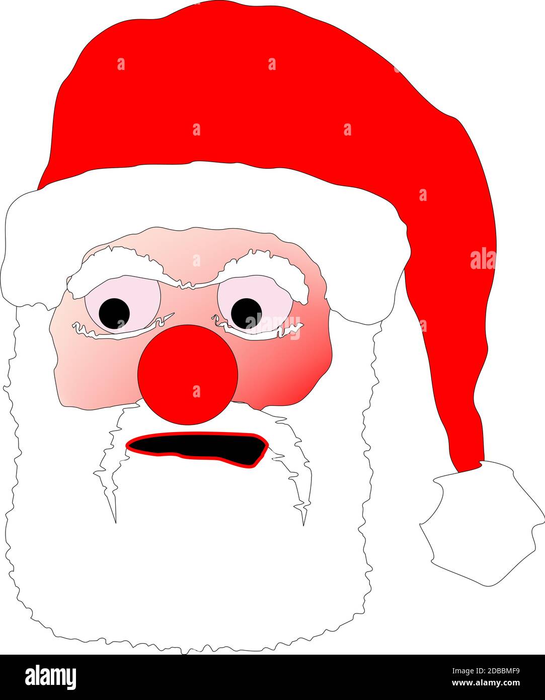Grumpy Santa Clipart Black
