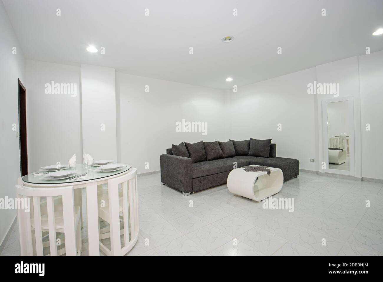 Living room lounge area in luxury apartment show home showing interior ...