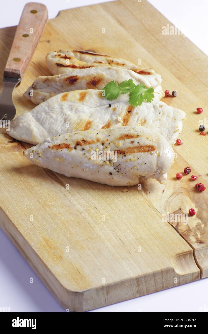 cooked chicken fillet Stock Photo - Alamy