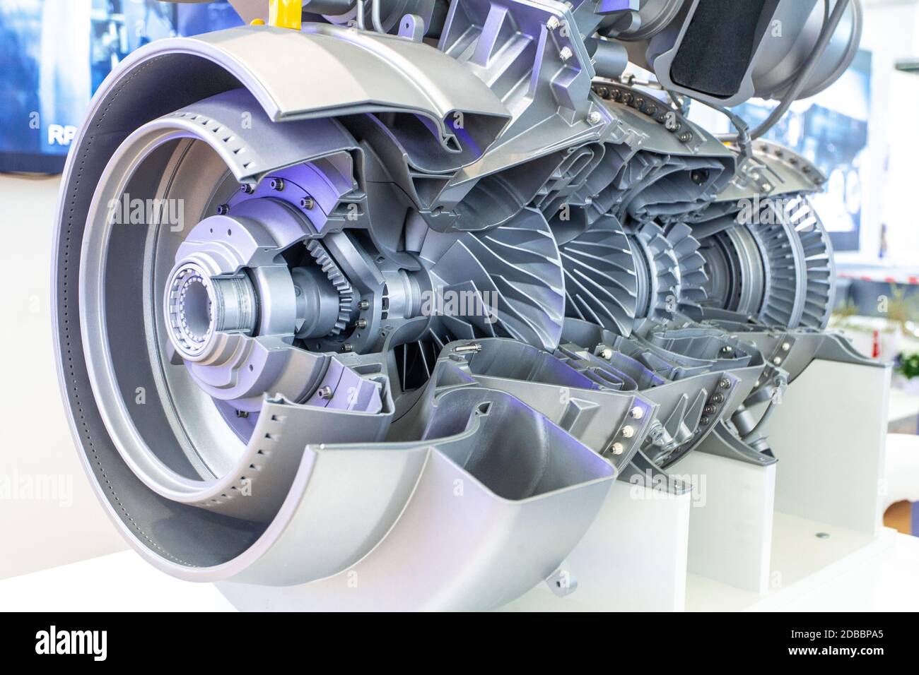 turbine, rings, blades, Salon le Bourget Paris plane space museum Stock