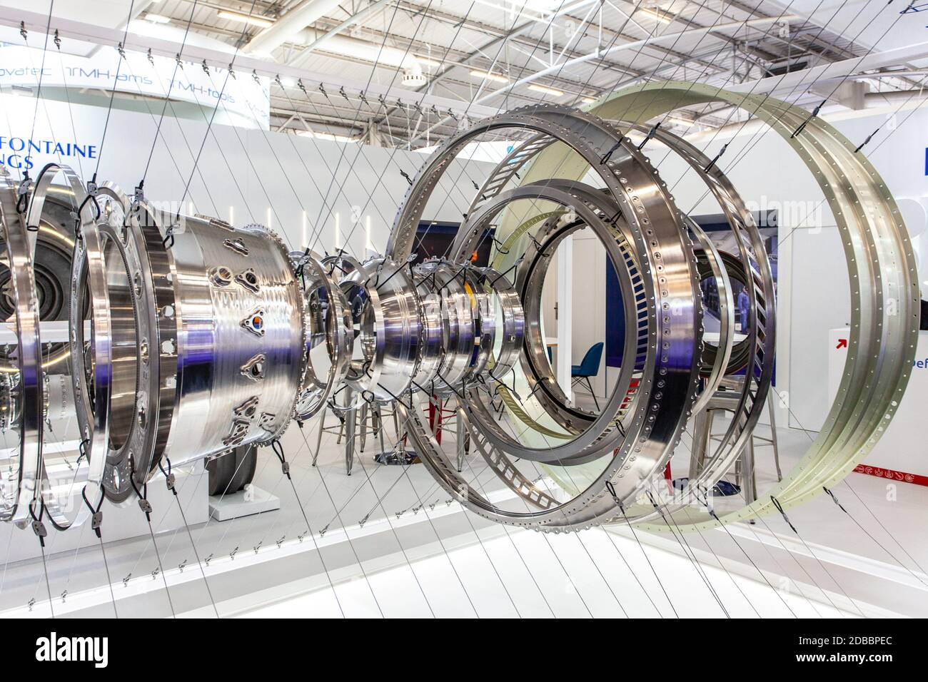 turbine, rings, blades, Salon le Bourget Paris plane space museum Stock