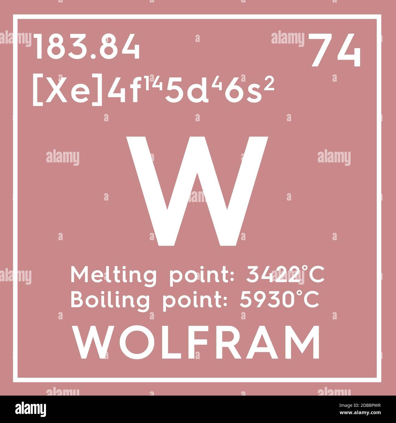 Wolfram. Transition metals. Chemical Element of Mendeleev's Periodic Table.  Wolfram in square cube creative concept. 3D illustration Stock Photo - Alamy