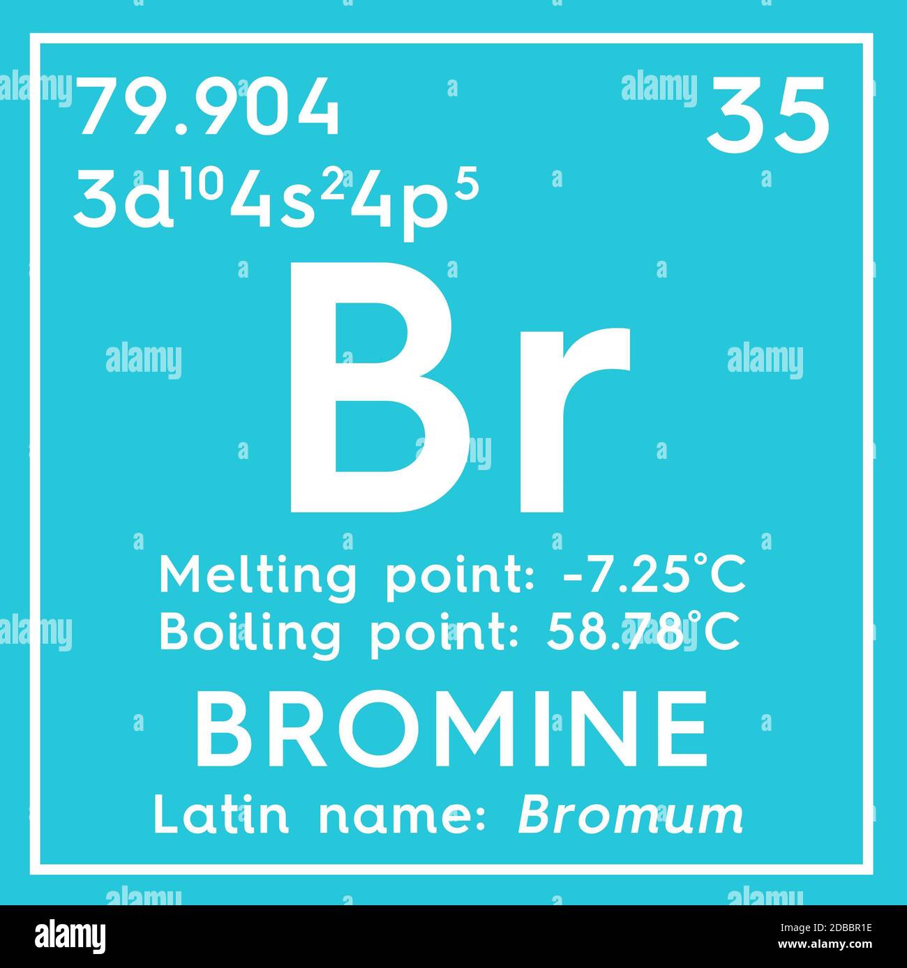Bromine. Bromum. Halogens. Chemical Element of Mendeleev's Periodic