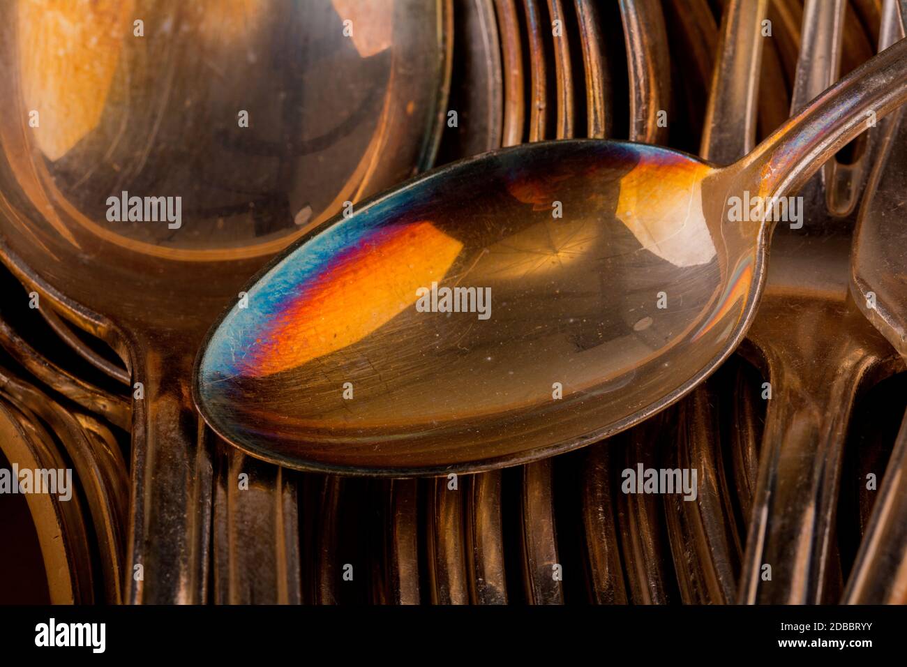 silver cutlery Stock Photo