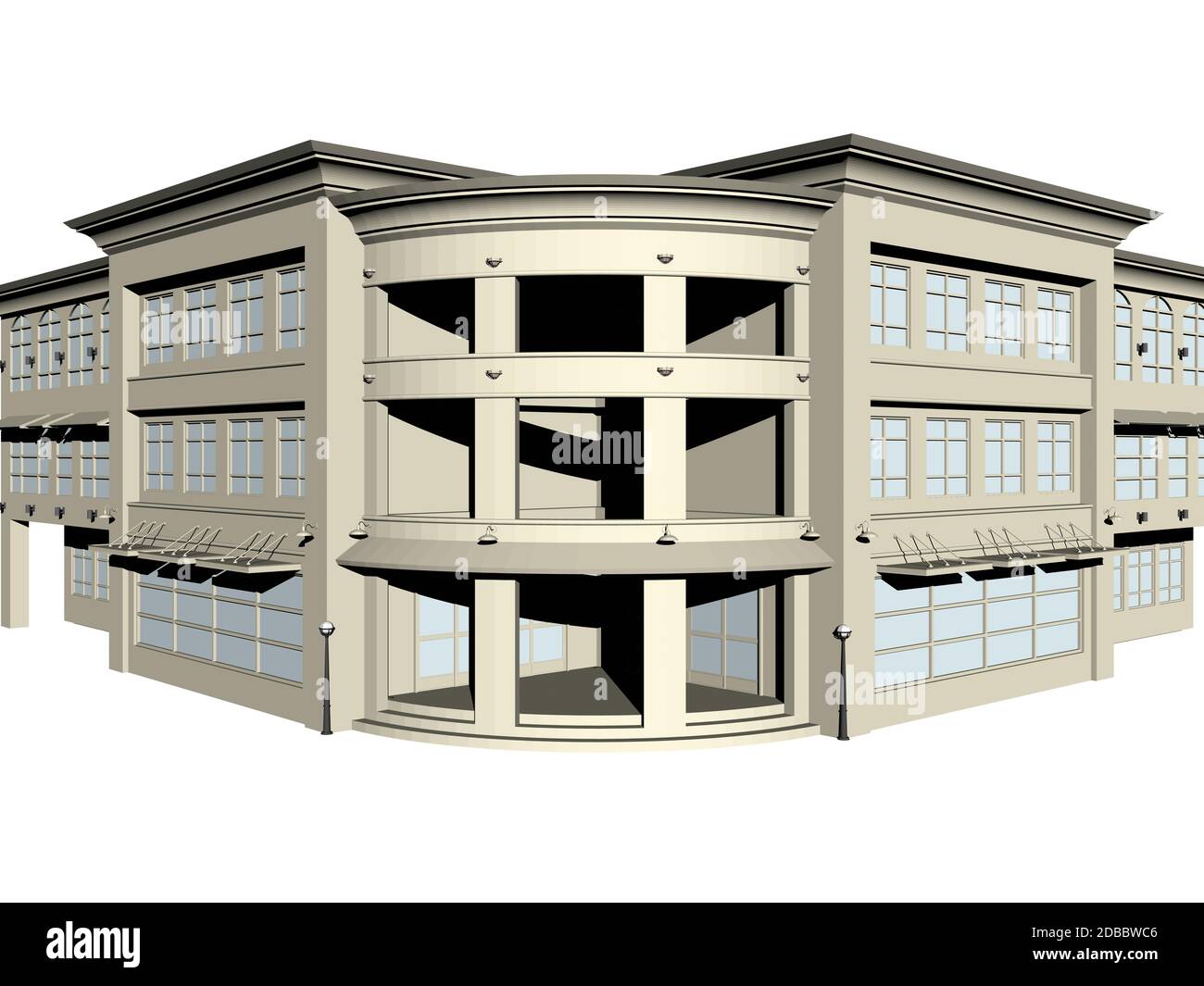 large multi-storey business building with glass facade Stock Photo - Alamy