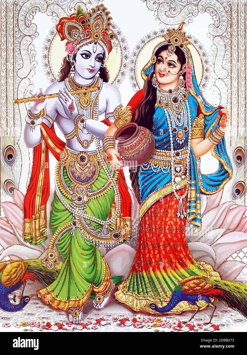 lord Vishnu krishna music flute hinduism illustration Stock Photo Alamy