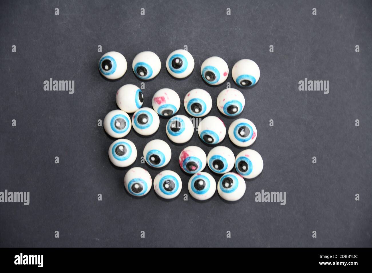 Bubble gum balls in the shape of an eye, Alicante Province, Spain Stock Photo